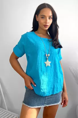 100% Cotton Relaxed Fit Necklace Tunic