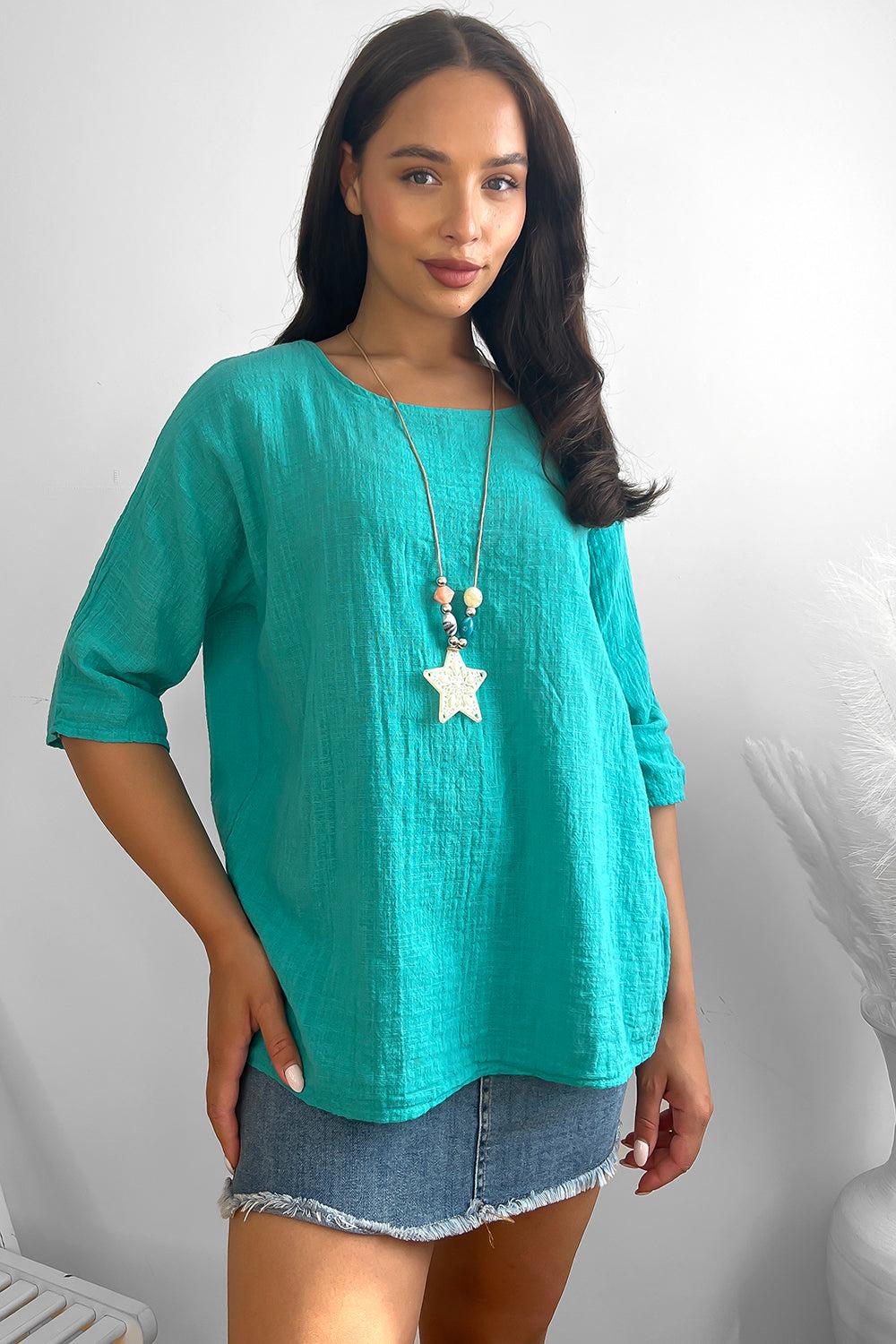 100% Cotton Relaxed Fit Necklace Tunic