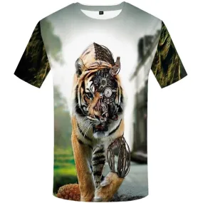 3D Gothic Animal Print Funny Punk T-Shirts for Men in Plus Size