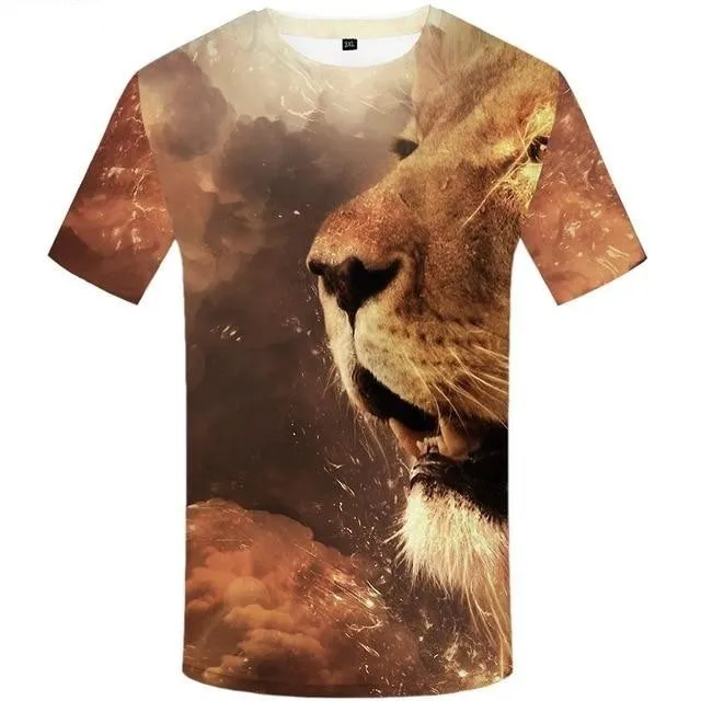 3D Gothic Animal Print Funny Punk T-Shirts for Men in Plus Size