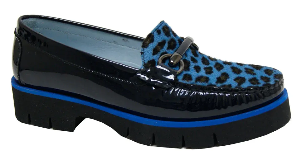 8810 Blue Animal Print Loafer