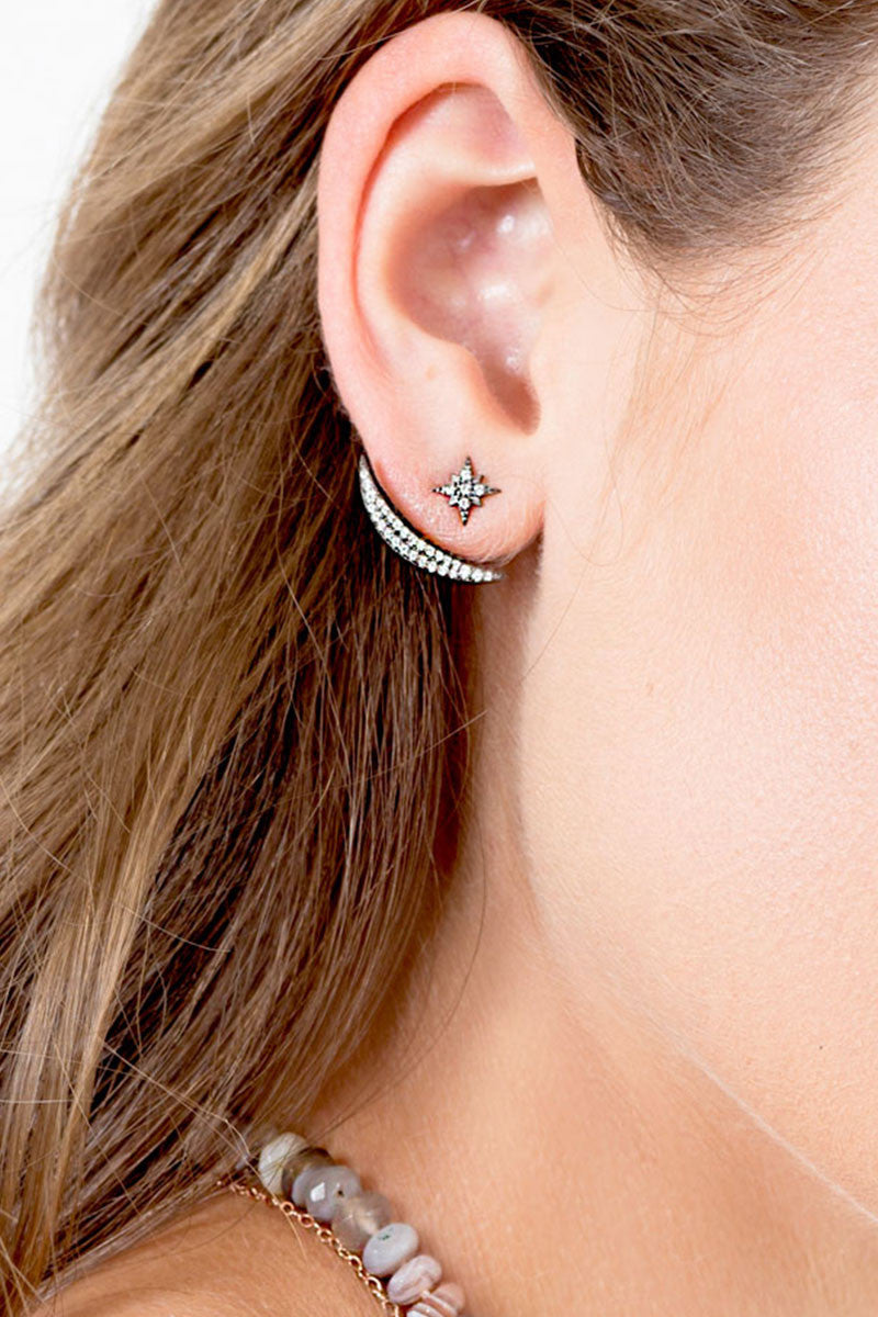 ACELINE-GUNMETAL Ear Jackets