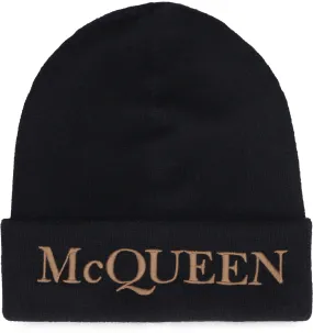 Alexander McQueen Logo Embroidered Knit Beanie