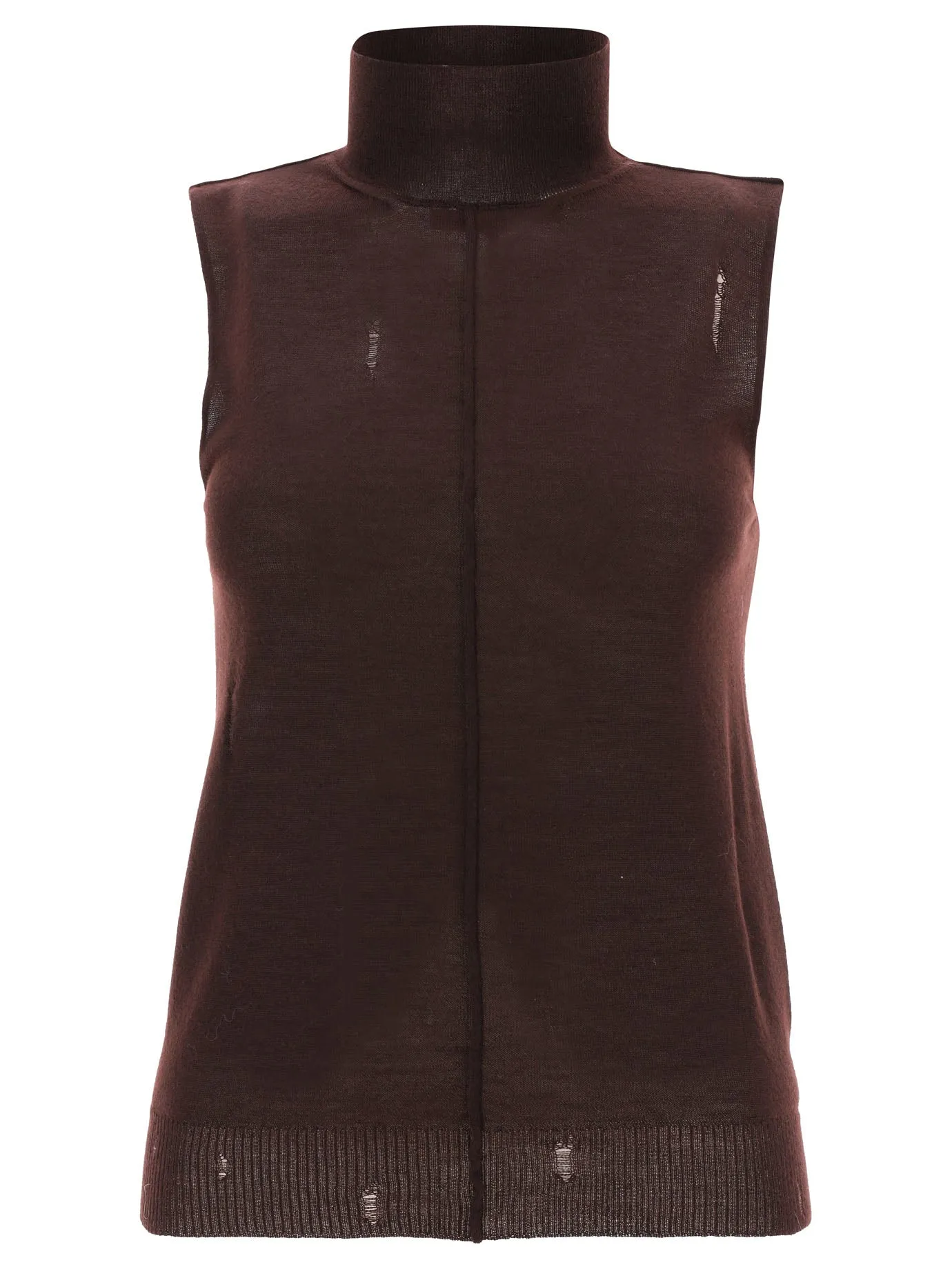 Amiri High Neck Distressed Knitted Vest