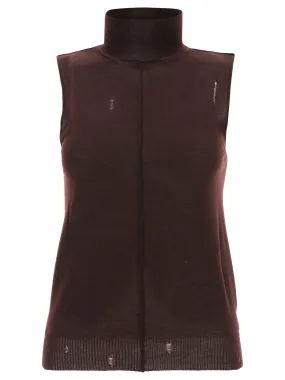 Amiri High Neck Distressed Knitted Vest