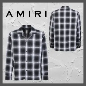 AMIRI  |Other Plaid Patterns Street Style Long Sleeves Cotton Logo