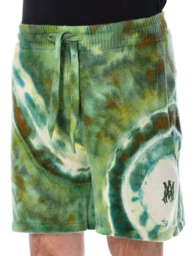 Amiri Tie Dye Logo Embroidered Shorts