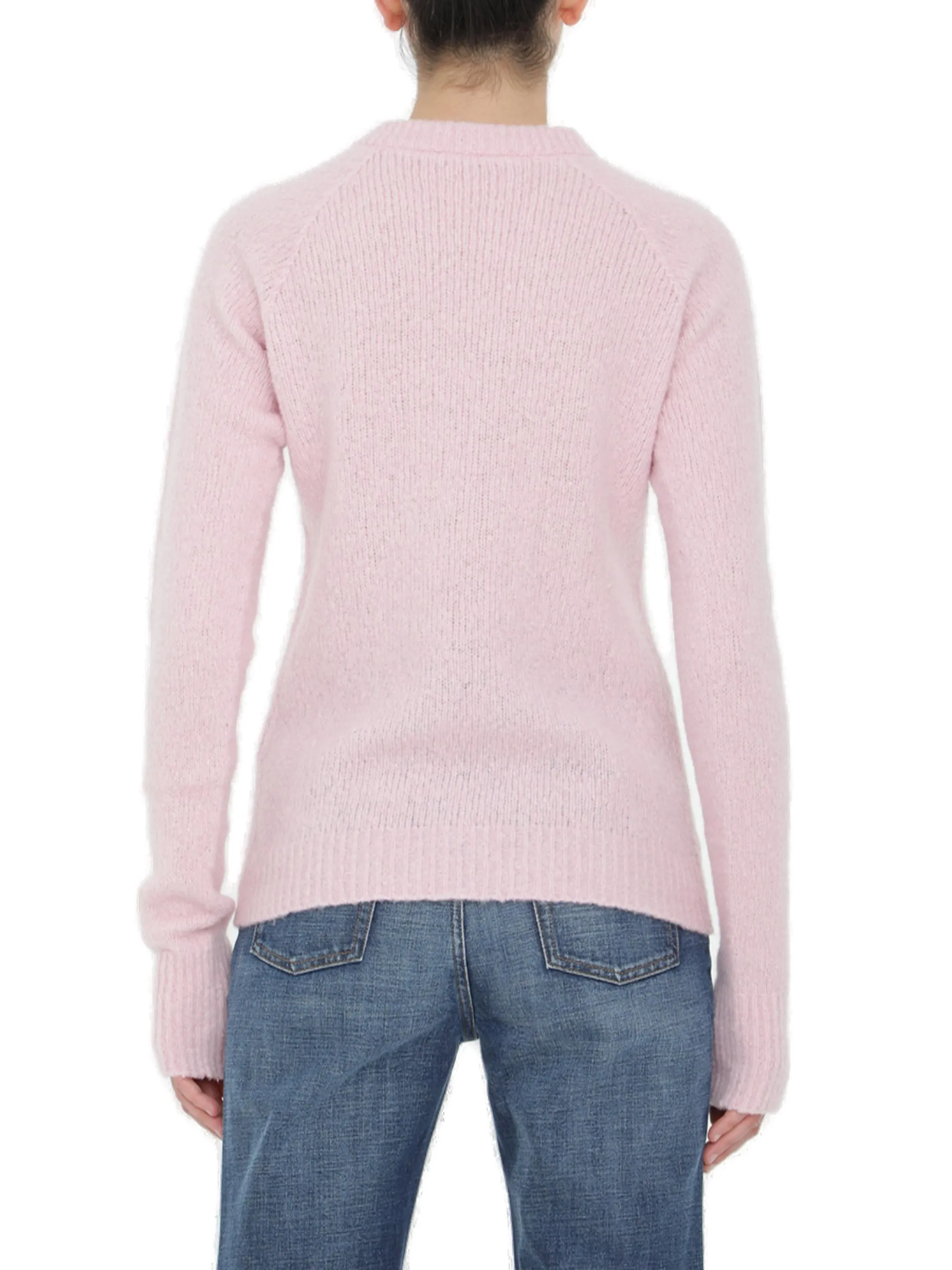 Balmain Button Embellished Ribbed Knit Jumper