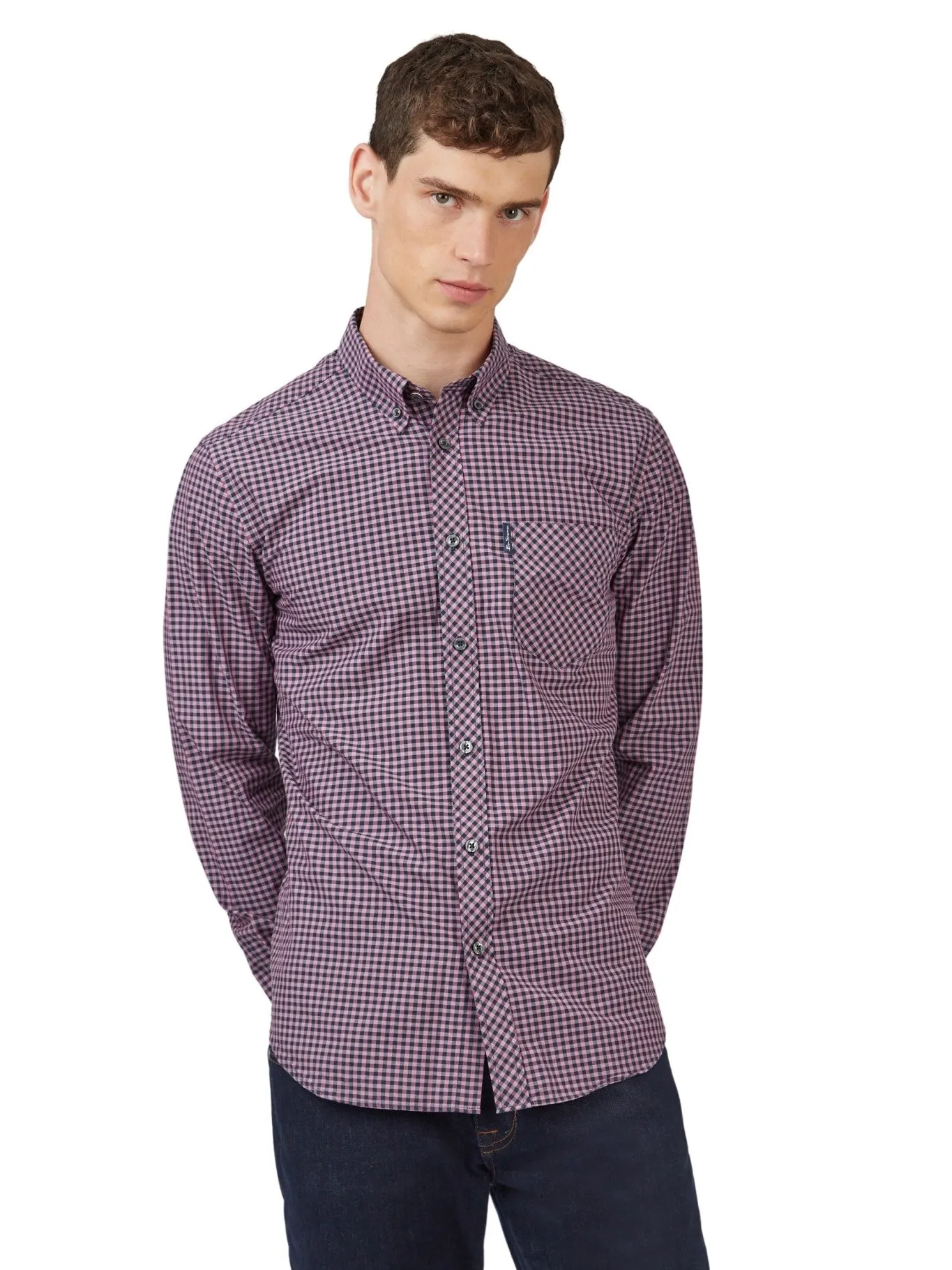 Ben Sherman Mens Gingham Check Shirt - Long Sleeved