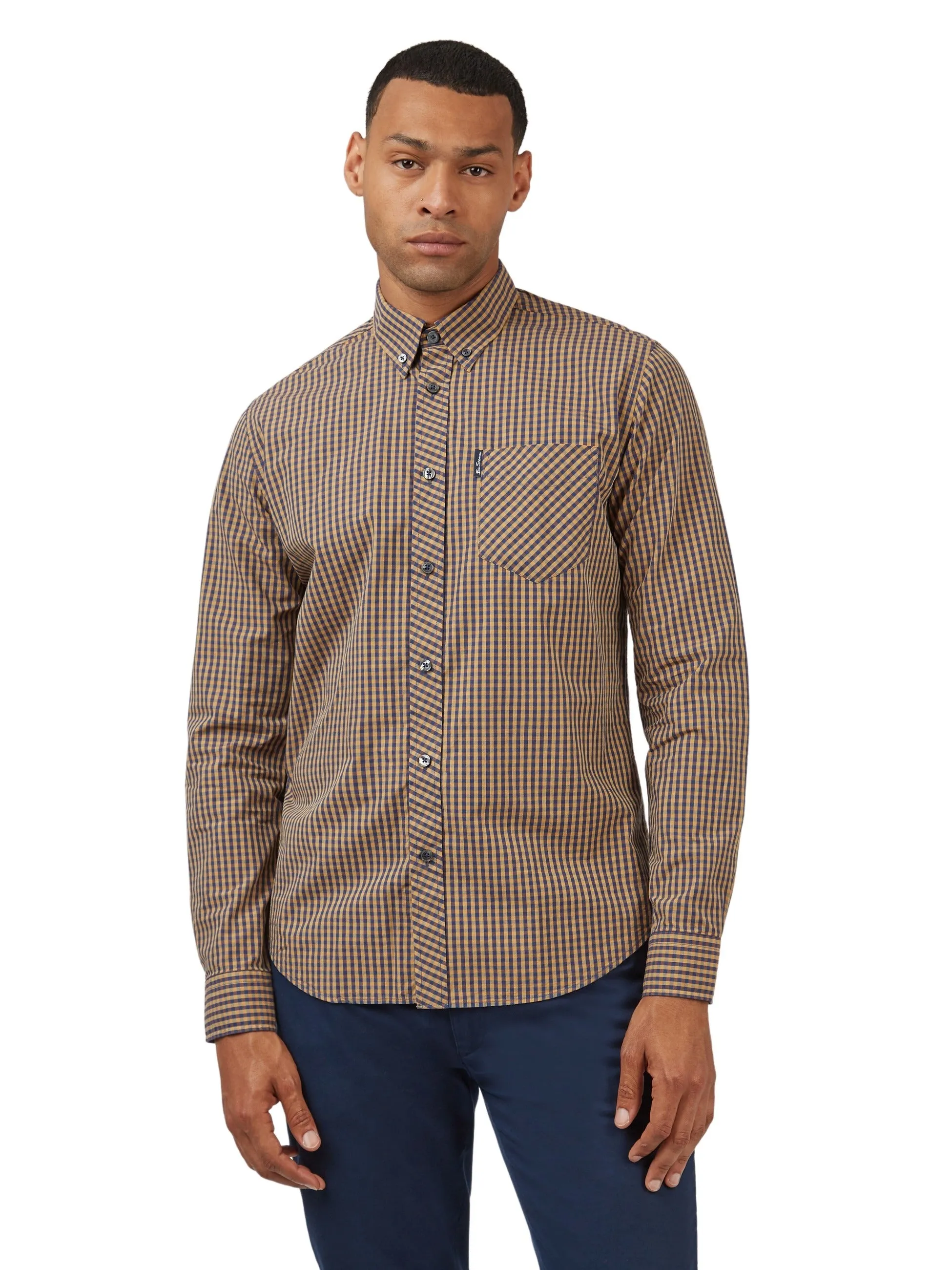 Ben Sherman Mens Gingham Check Shirt - Long Sleeved