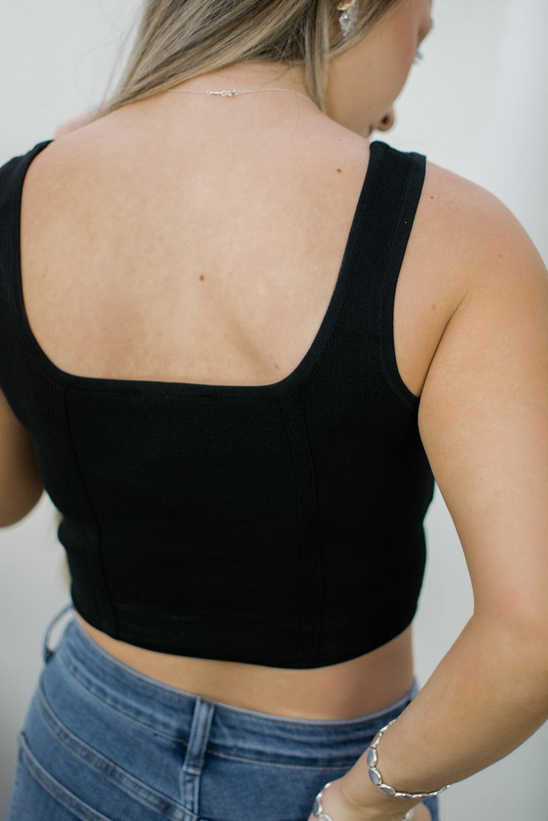 Black Knit Corset Top