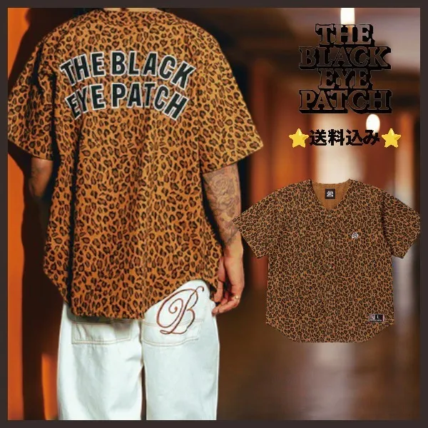 BlackEyePatch  |Leopard Patterns Unisex Street Style Short Sleeves Logo