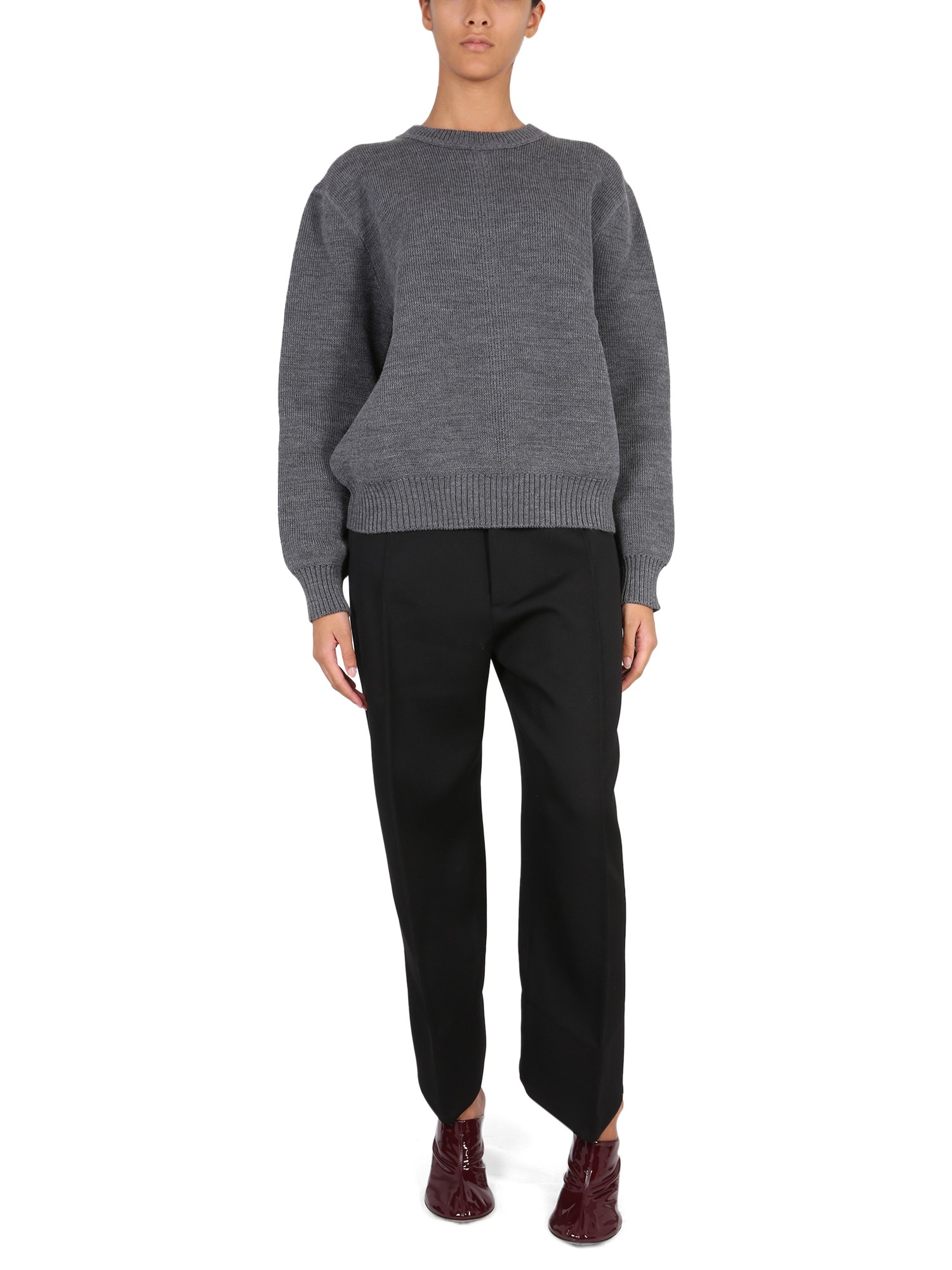 BOTTEGA VENETA    COMPACT WOOL PANTS WITH CURVED LEGS