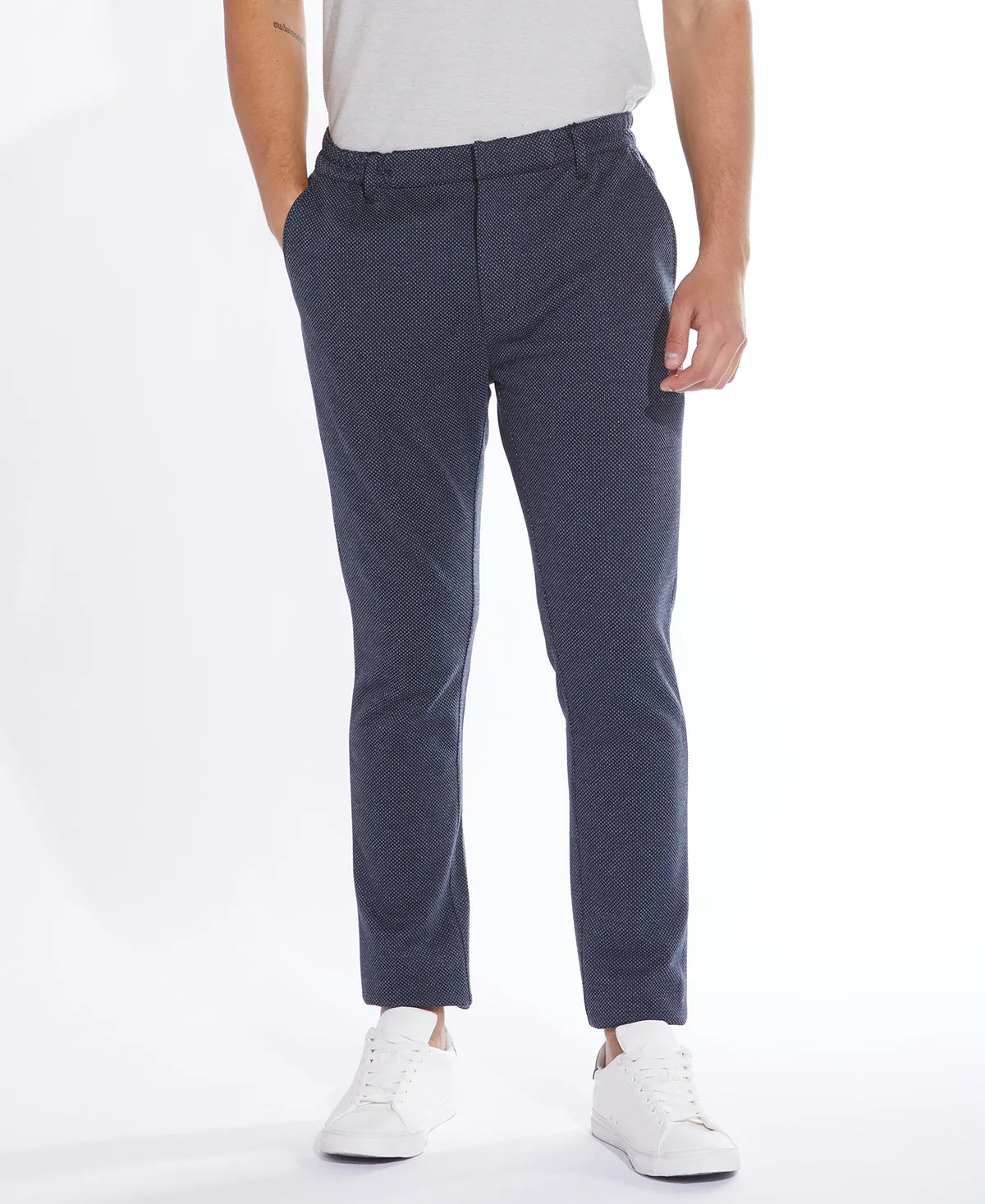 Brooklyn Pin Dot Waist Knit Pant (Navy)