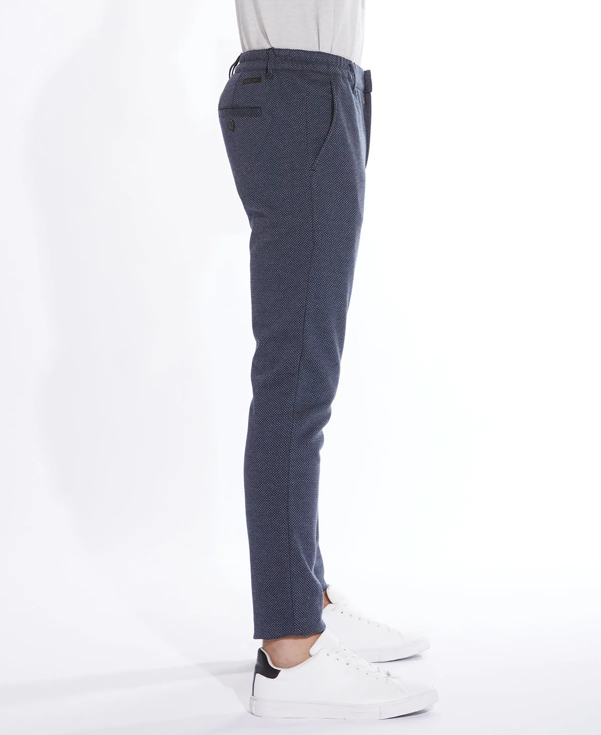 Brooklyn Pin Dot Waist Knit Pant (Navy)