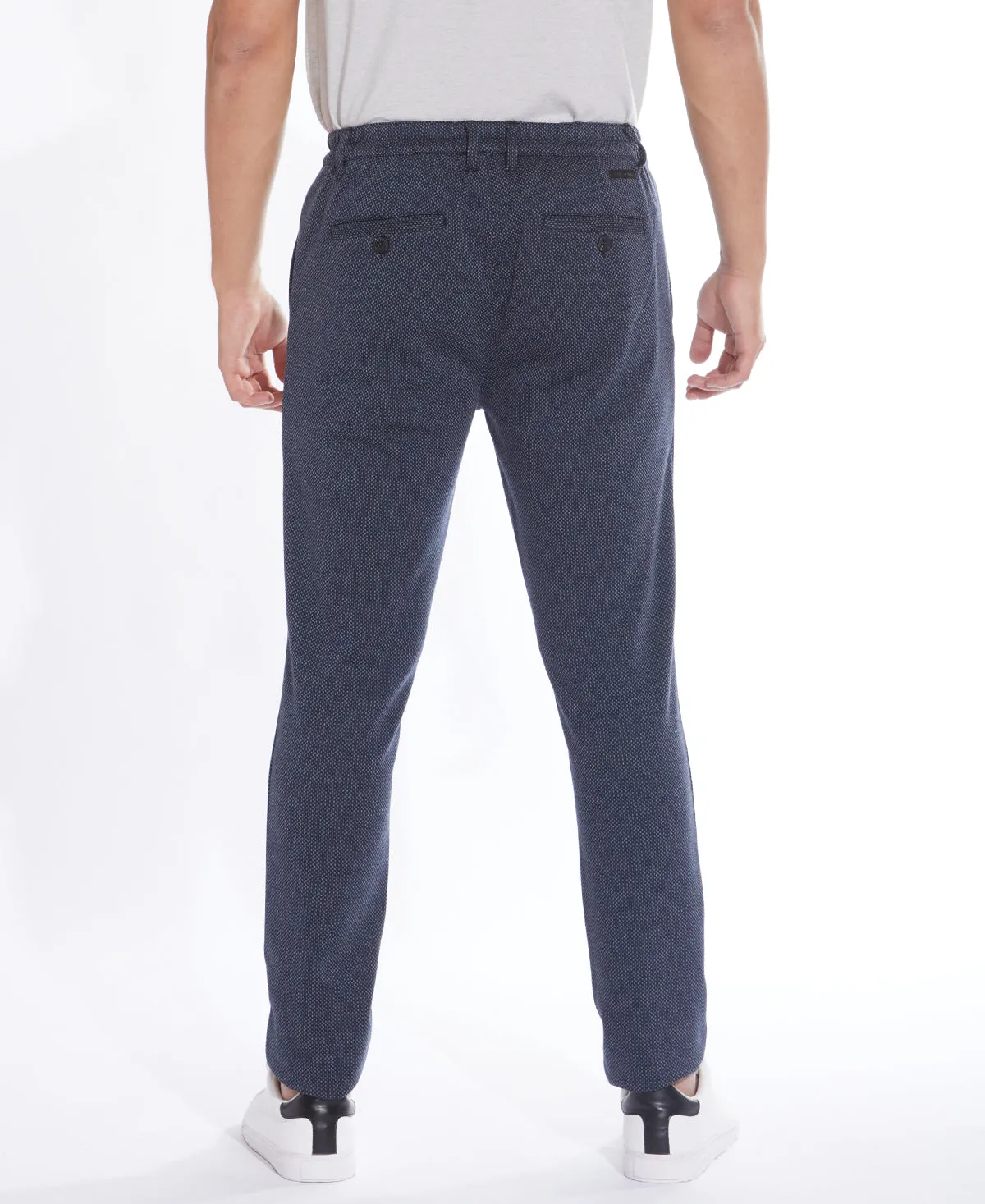 Brooklyn Pin Dot Waist Knit Pant (Navy)