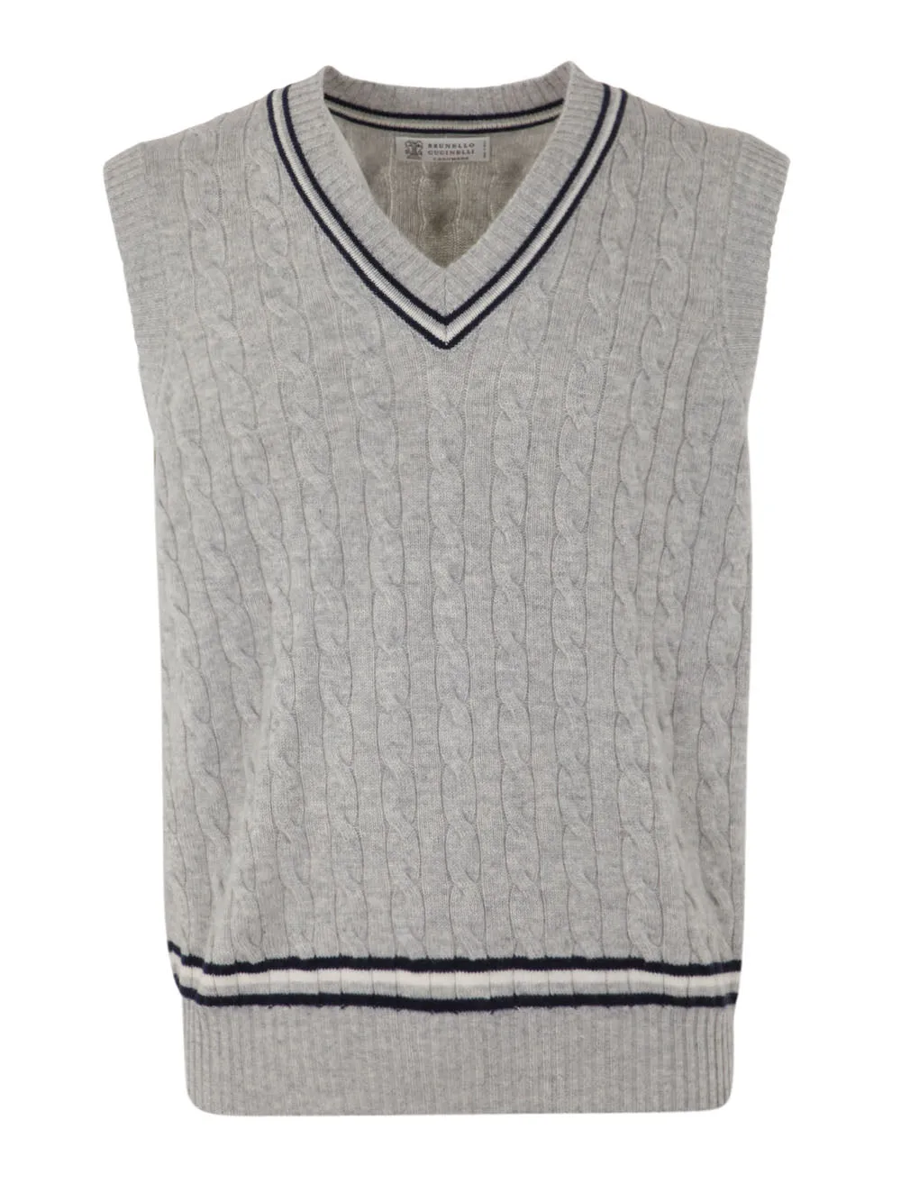 Brunello Cucinelli V-Neck Ribbed Knit Vest