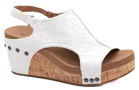 Carley Wedge in White Lace