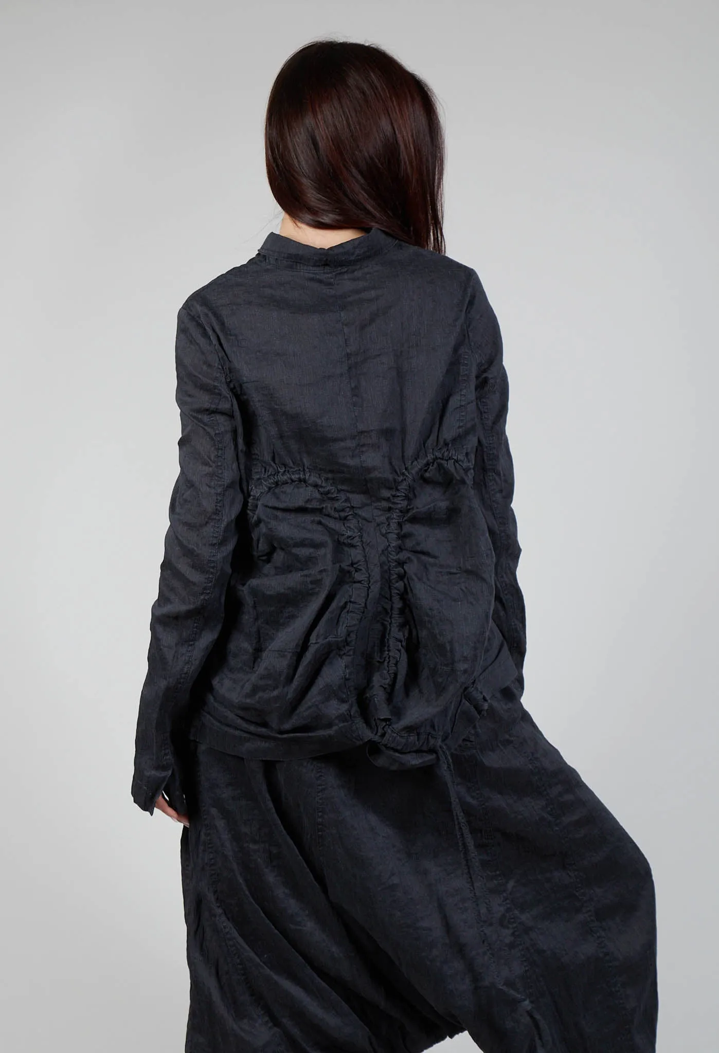 Cascade Collar Jacket in Blk Melange