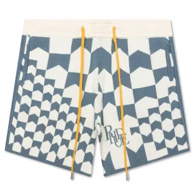 Cashmere Racing Shorts - Ivory/Spa