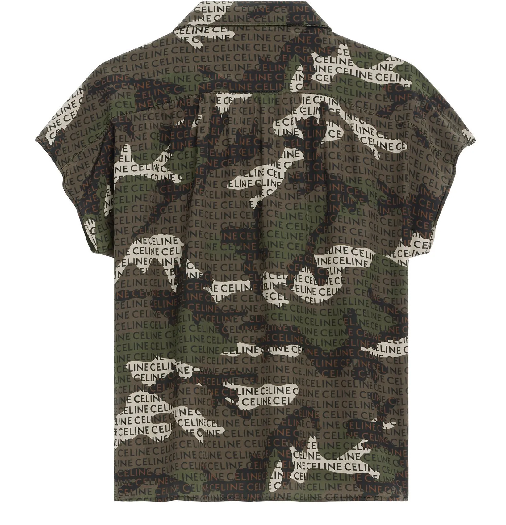 CELINE  |Camouflage Casual Style Silk Street Style Short Sleeves