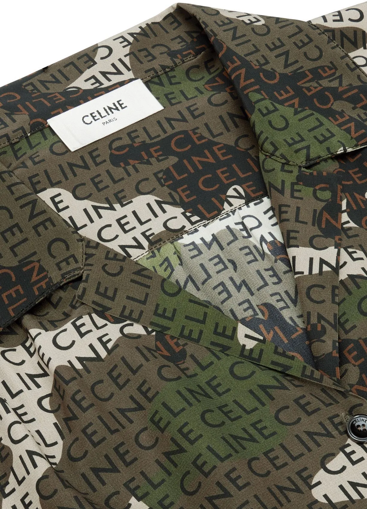 CELINE  |Camouflage Casual Style Silk Street Style Short Sleeves