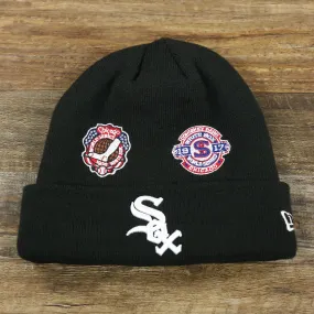 Chicago White Sox All Over World Series Side Patch 3x Champion Knit Cuff Beanie | New Era, Black