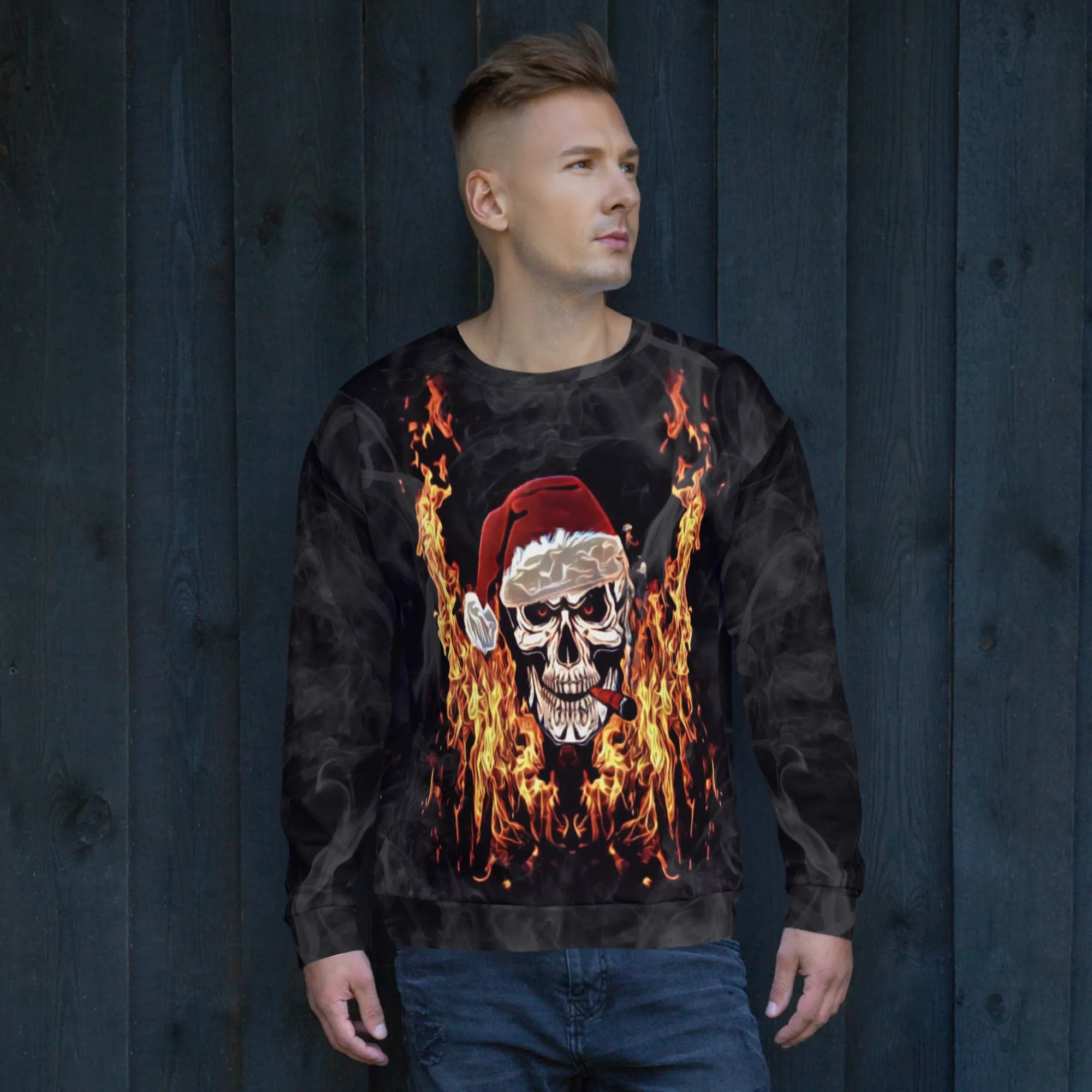 Christmas Skull All Over Print Sweatshirt