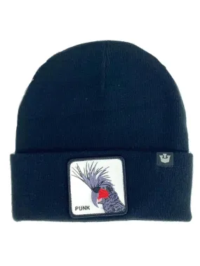 CUFFIA BEANIE NERA PAPPAGALLO