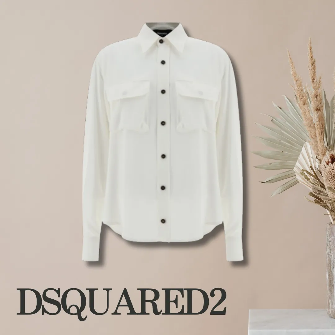 D SQUARED2  |Silk Long Sleeves Front Button Shirts & Blouses