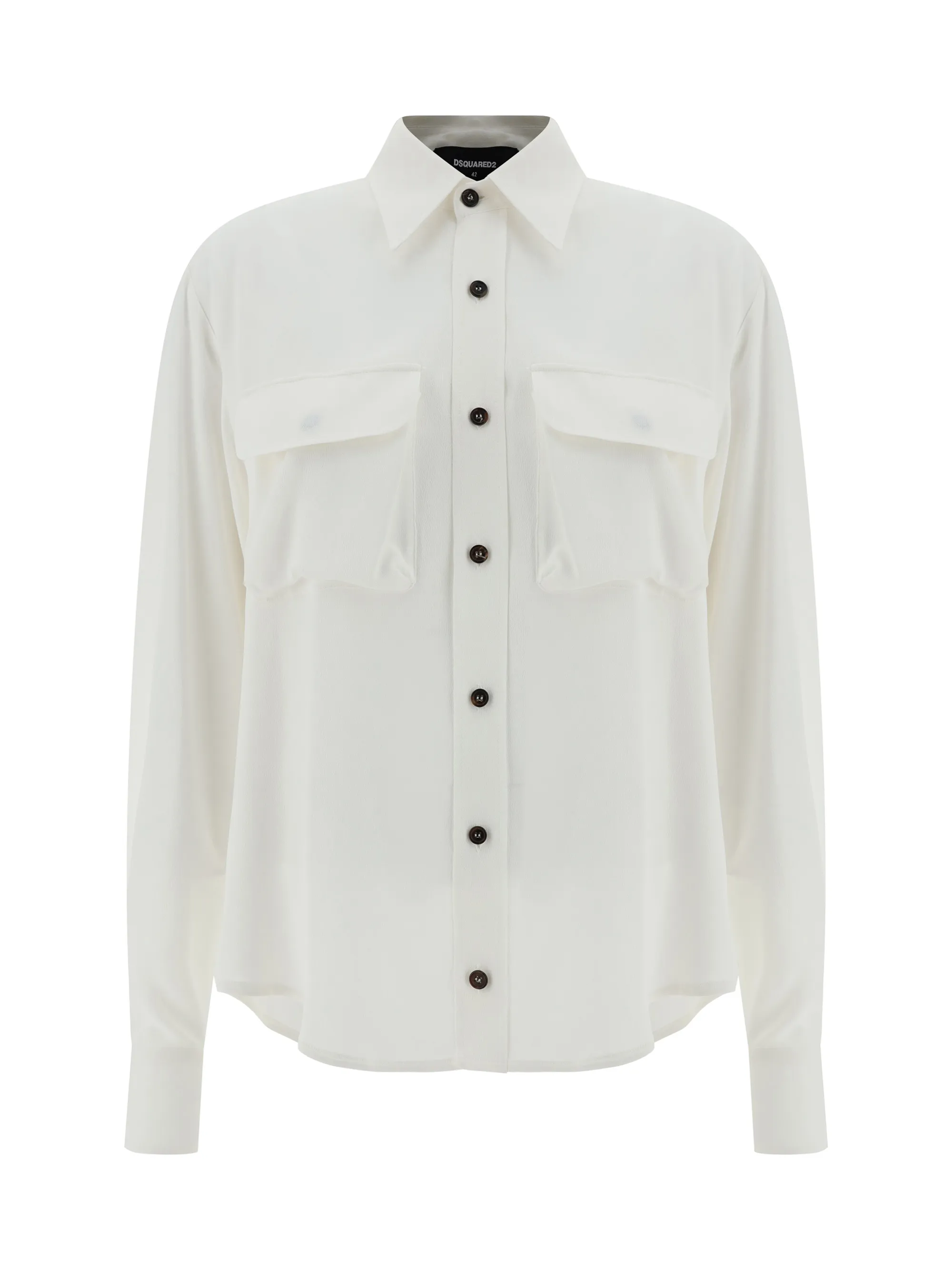 D SQUARED2  |Silk Long Sleeves Front Button Shirts & Blouses