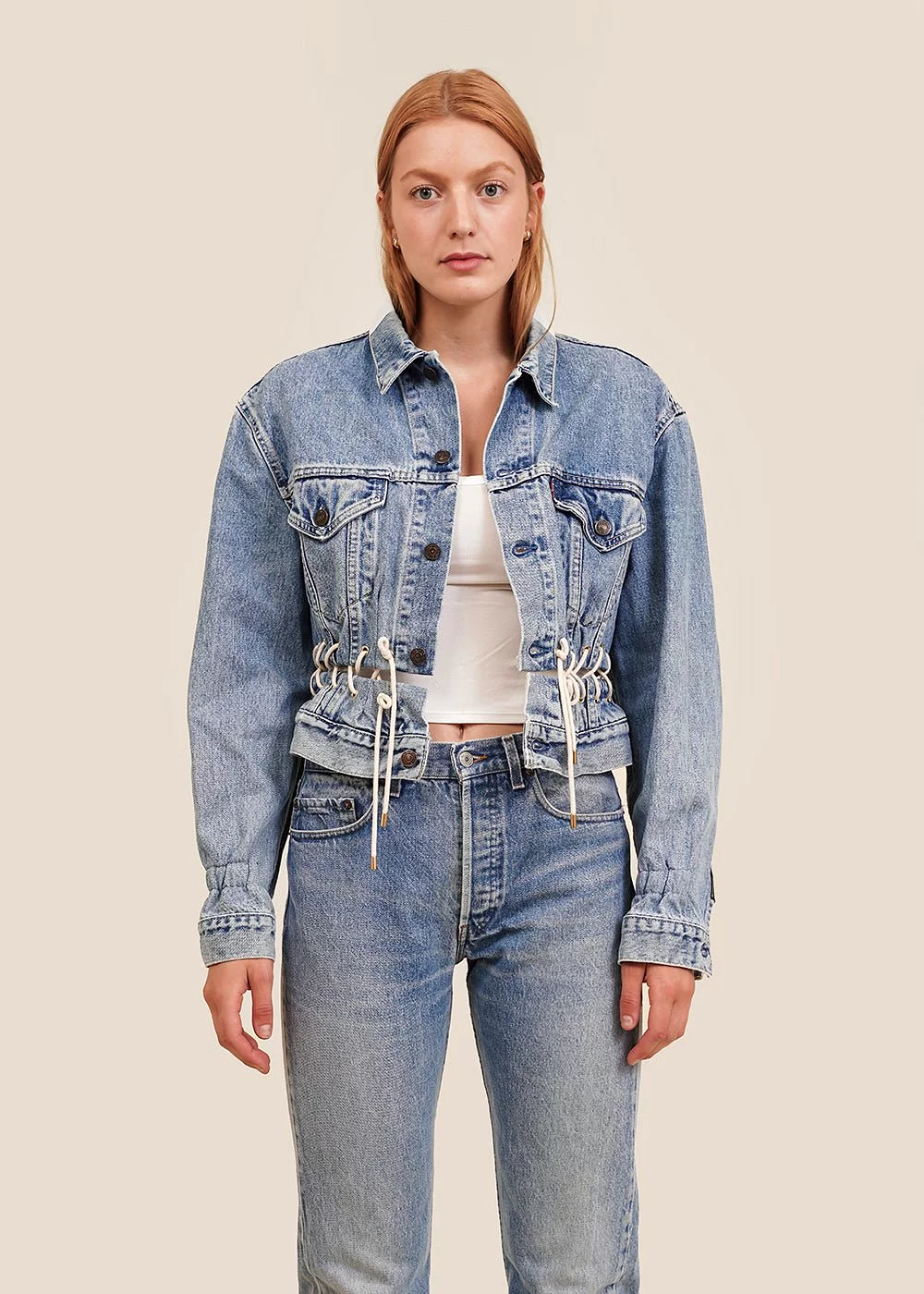 Denim Jacket Waist Eyelets