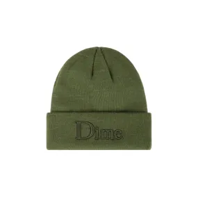 Dime MTL Classic 3D Logo Beanie Olive Green