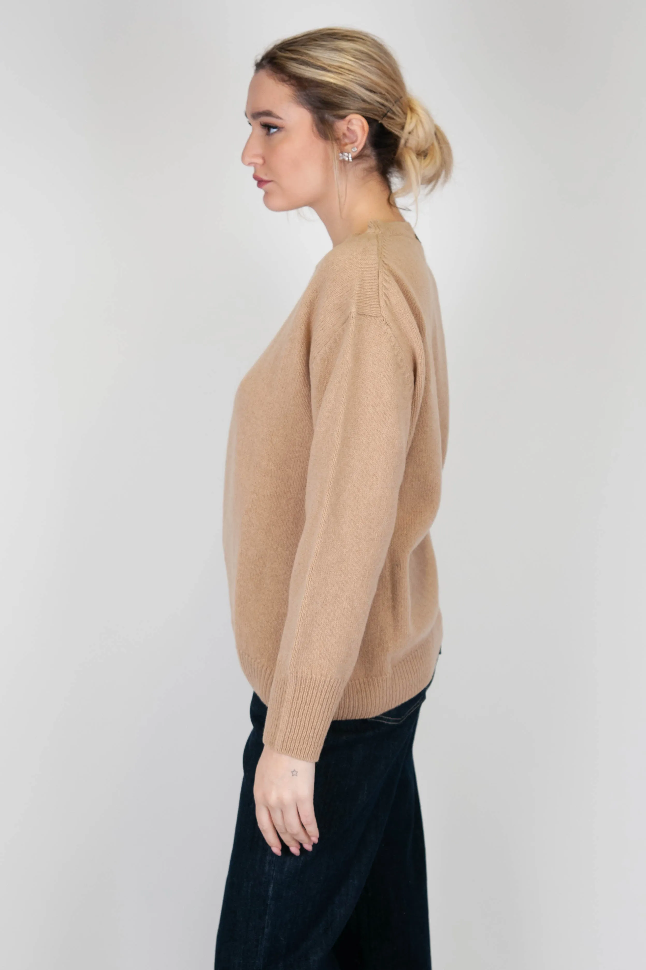 Dixie - Maglia girocollo in misto cashmere