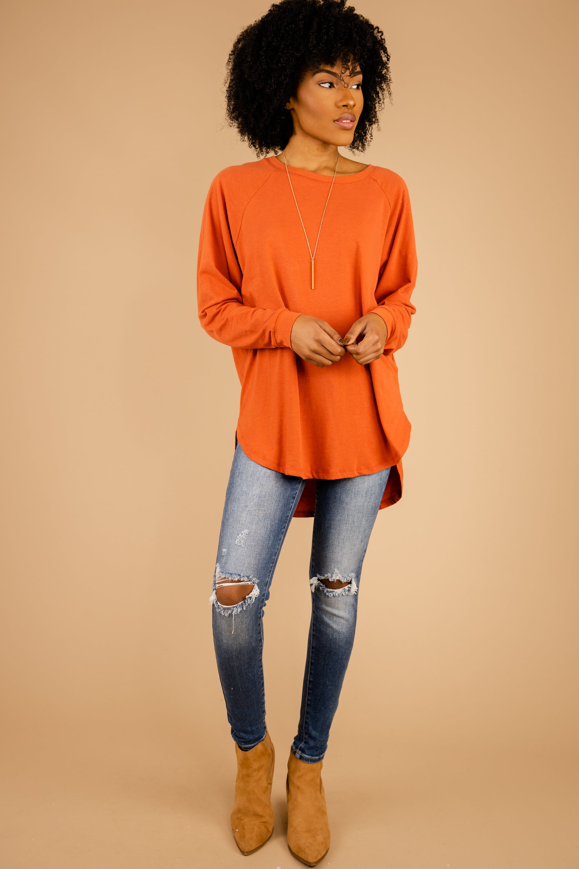 Easy Like Sunday Rust Orange Tunic