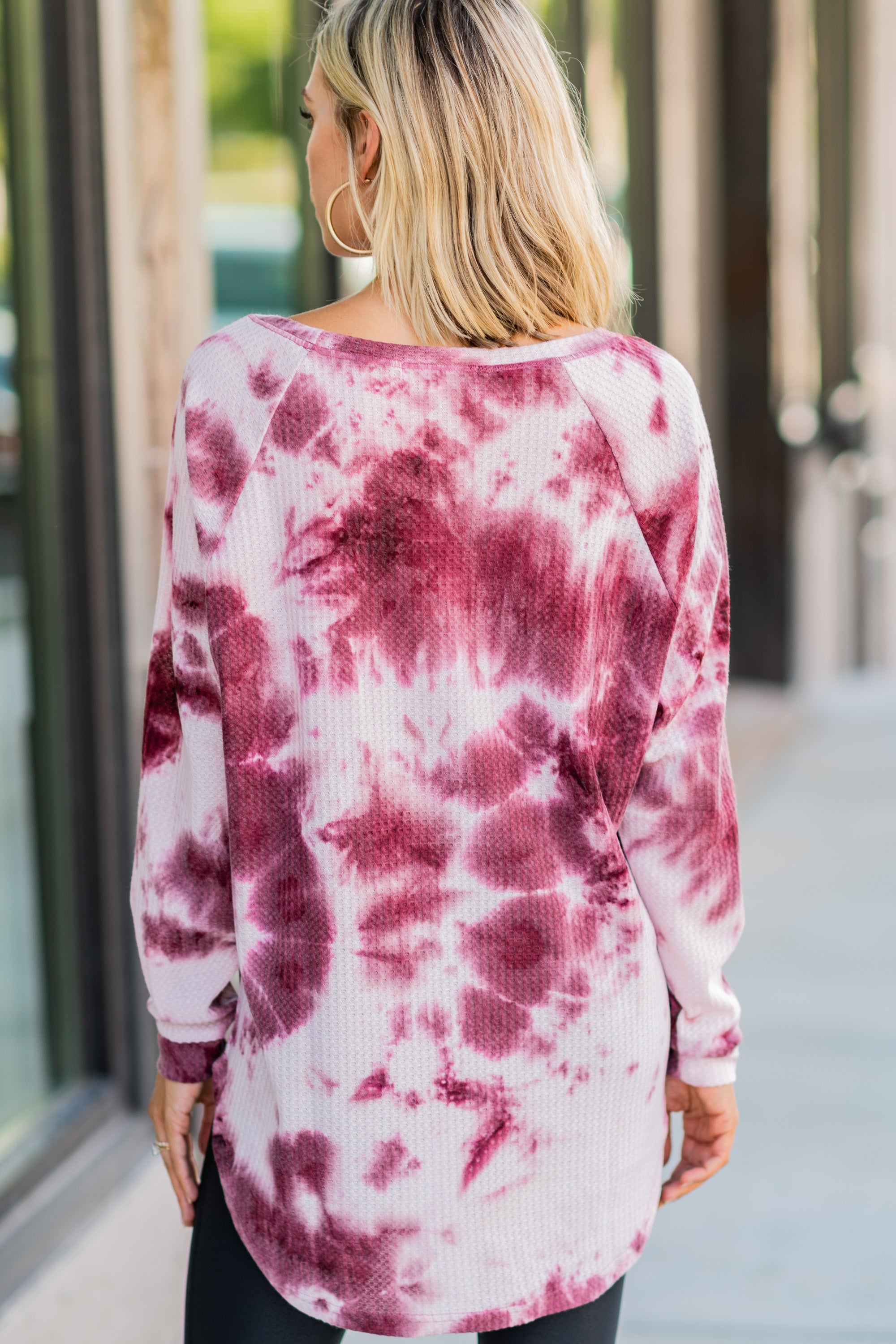 Easy Like Sunday Wine Red Tie Dye Tunic