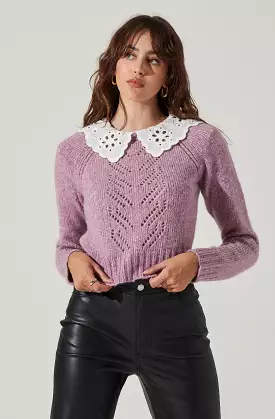 Embroidered Collar Sweater