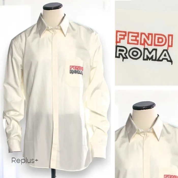 FENDI  |Street Style Collaboration Long Sleeves Cotton Logo