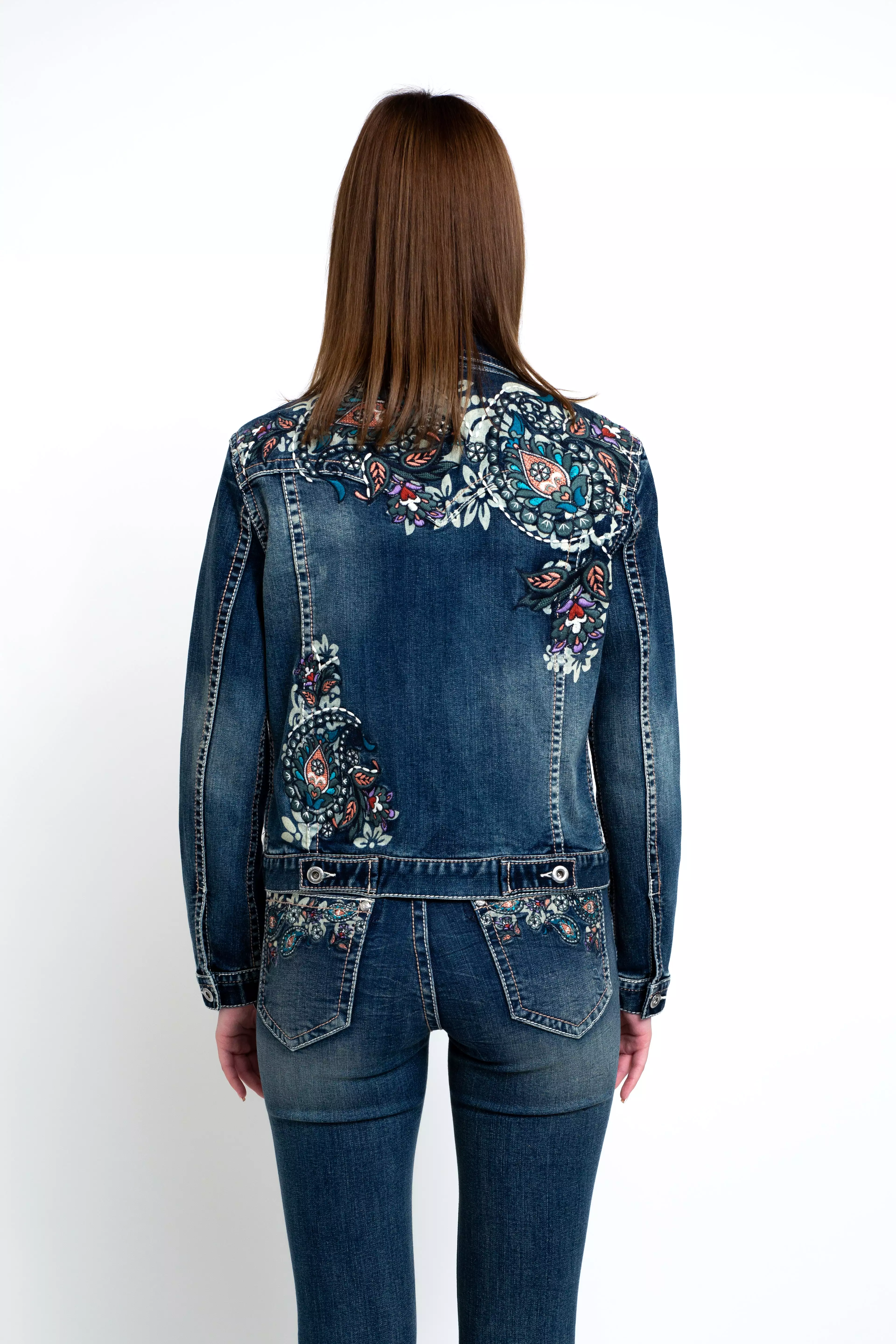 Floral Embroidery Women's Denim Jacket