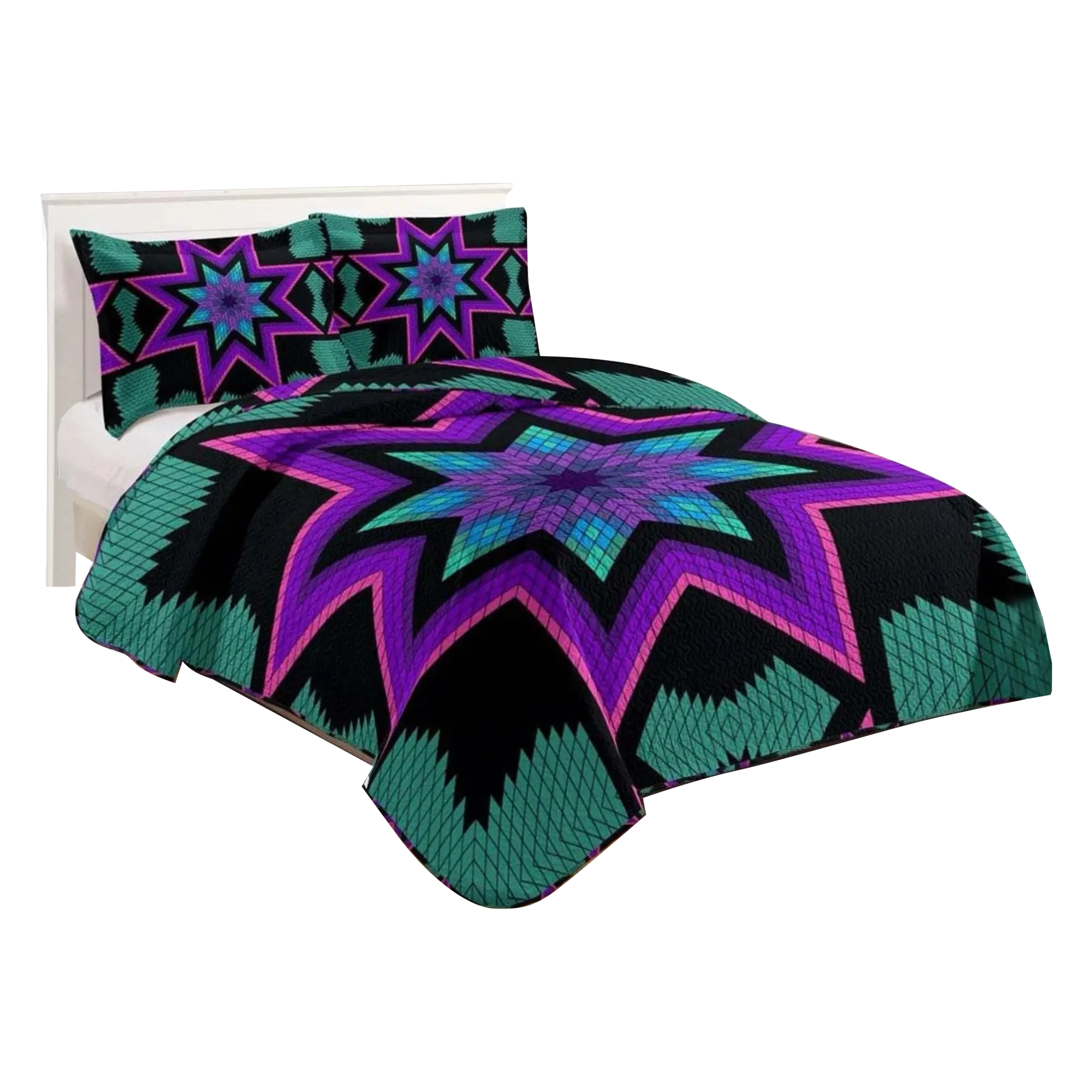 Indigenous Art Quilt Bedding Set - Queen