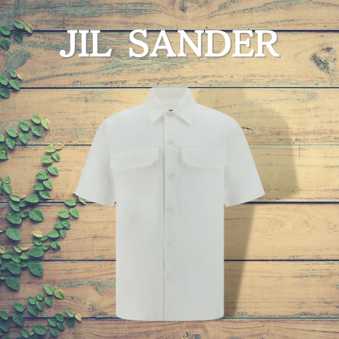 Jil Sander  |Cotton Short Sleeves Front Button Designers Shirts