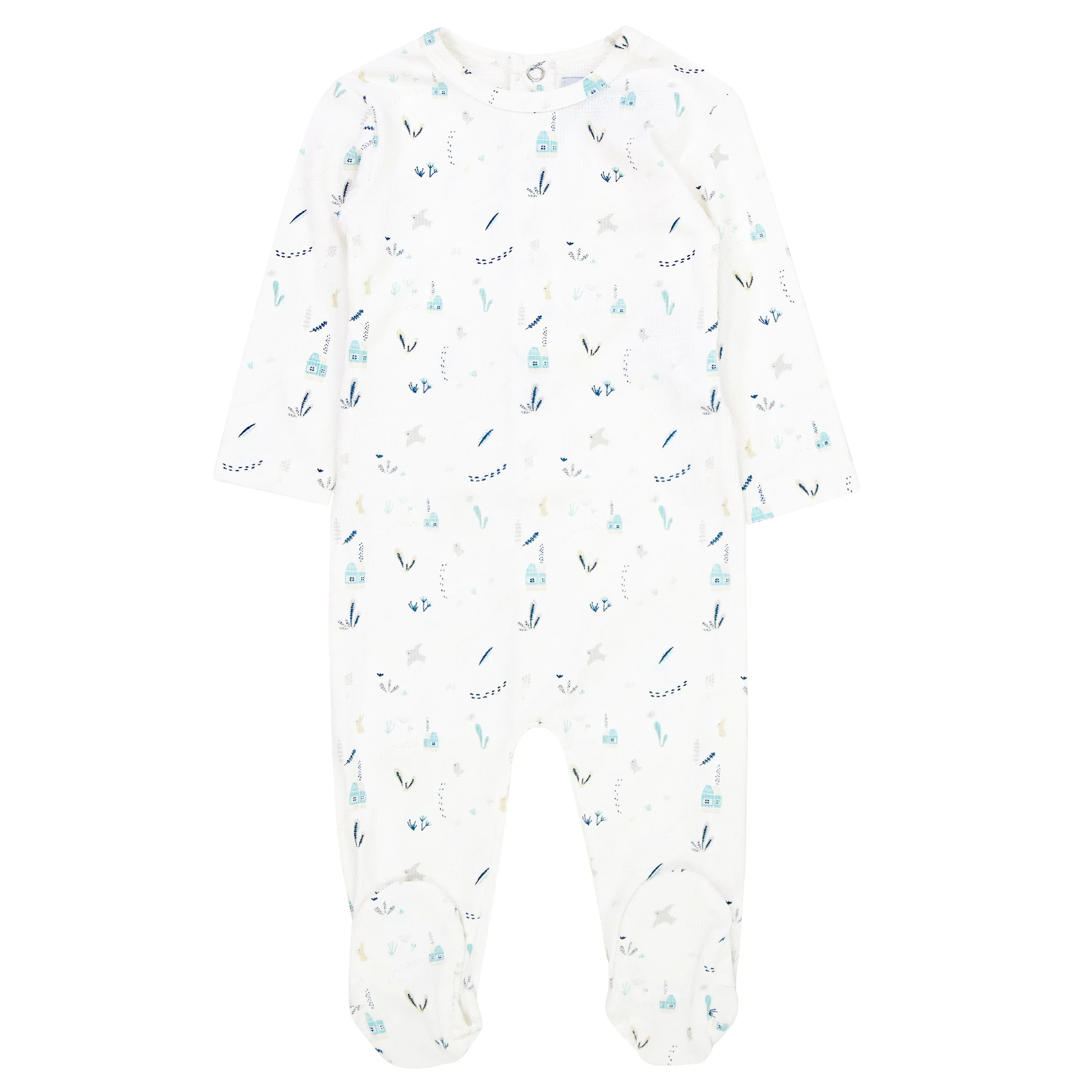 Kipp Baby Blue Botanical Stretchie and Beanie