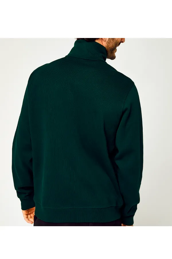 Lacoste Zip Knit Pullover Green