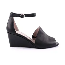 Leather Peep Toe Wedge Lily