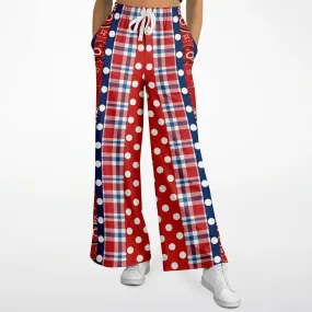 Liberty Bell Plaid Patchwork Stripe Eco-Poly Stretchy Phat Bellbottoms