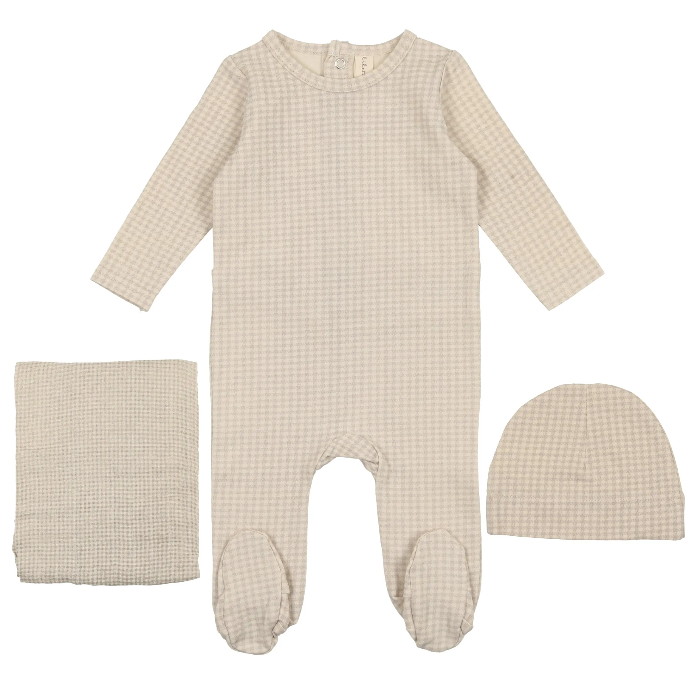 Lilette Mist Check Printed Layette Set