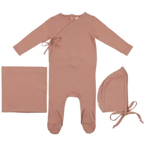 Lilette Pink Pointelle Wrapover Layette Set