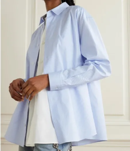 LOEWE  |Casual Style Silk Long Sleeves Plain Cotton Front Button