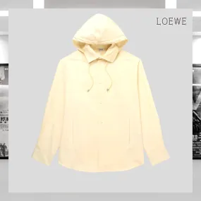 LOEWE  |Cotton Logo Front Button Luxury Shirts