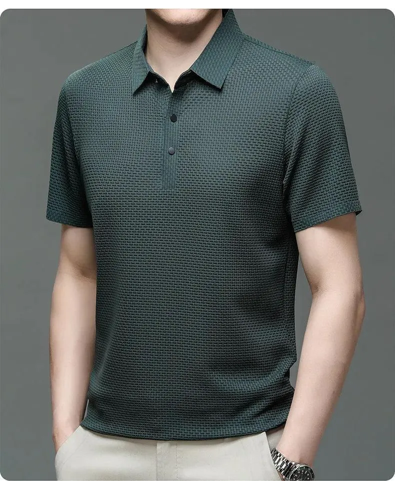 Loop-up Short-Sleeved Men Polo Shirt